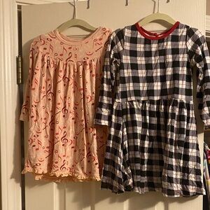 Kickee Pants Pink and Black Kids Casual Dresses